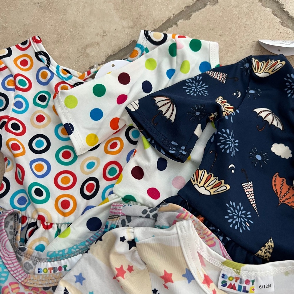 DotDotSmile Baby Girls 6/12M Bundle 10pc Dresses Leggings Mixed Prints Lot USA - Picture 10 of 12